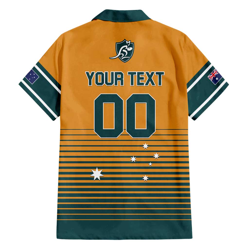 Custom Rugby Australia Family Matching Summer Maxi Dress and Hawaiian Shirt Junior Wallabies Go Champions