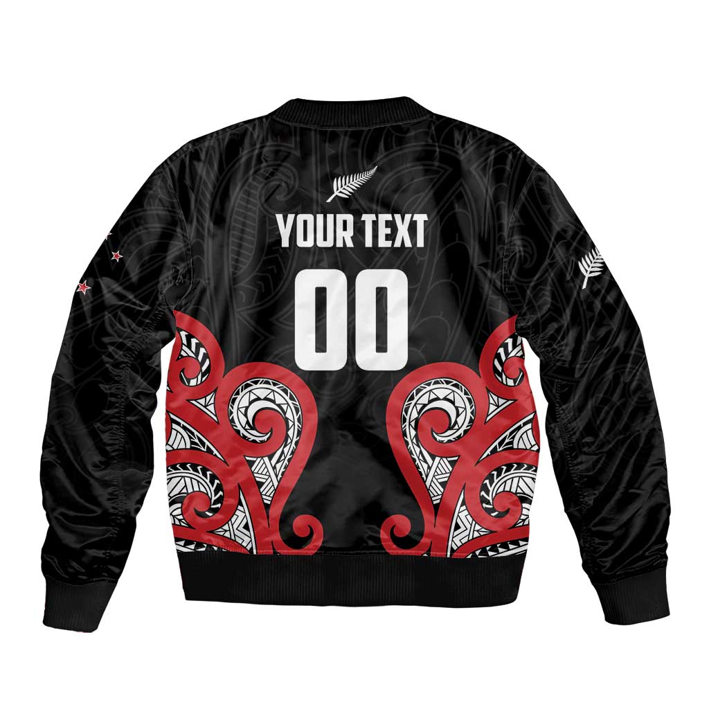 Custom Rugby New Zealand Bomber Jacket Baby Black Go Champions