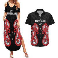 Custom Rugby New Zealand Couples Matching Summer Maxi Dress and Hawaiian Shirt Baby Black Go Champions LT01 Black - Polynesian Pride