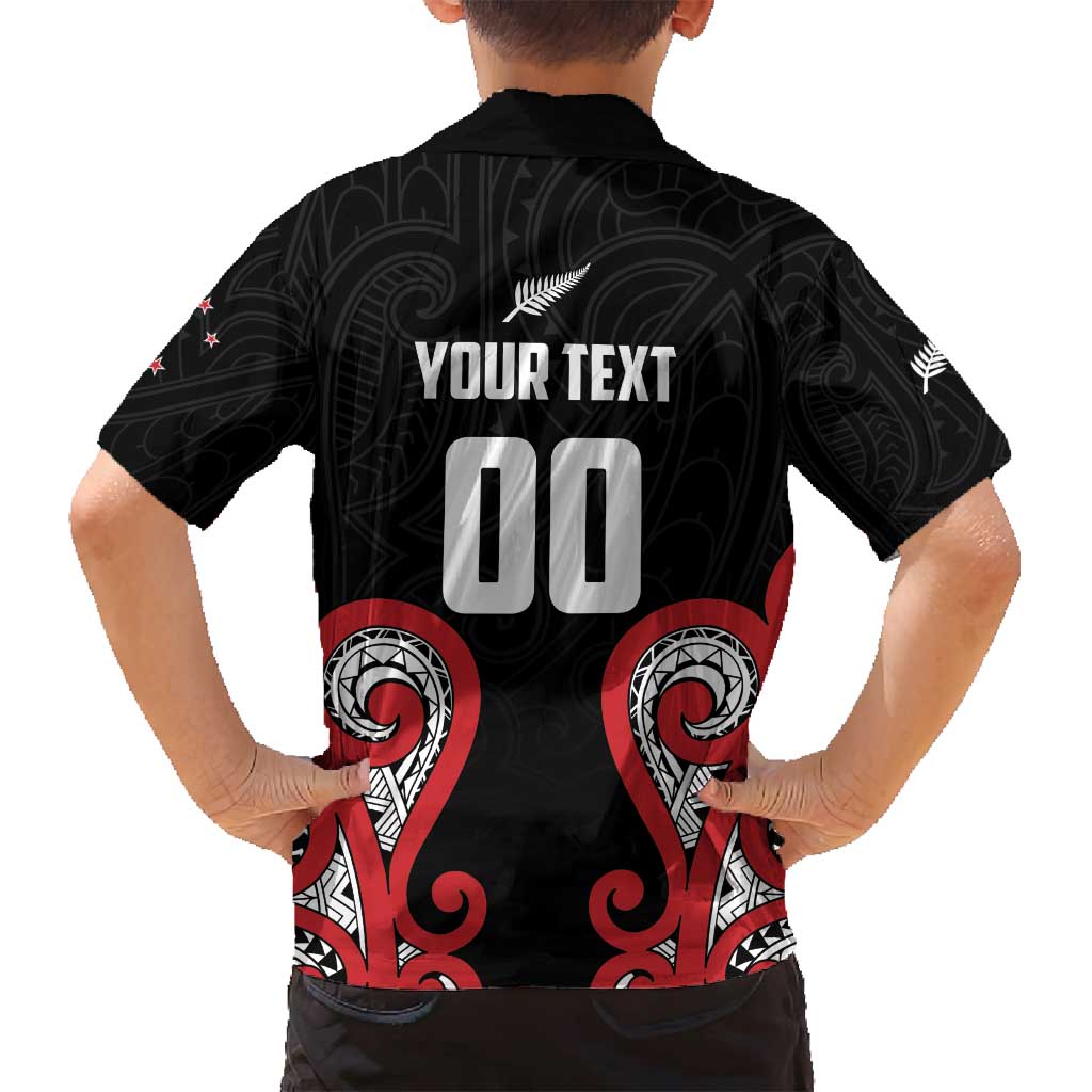 Custom Rugby New Zealand Family Matching Long Sleeve Bodycon Dress and Hawaiian Shirt Baby Black Go Champions LT01 - Polynesian Pride