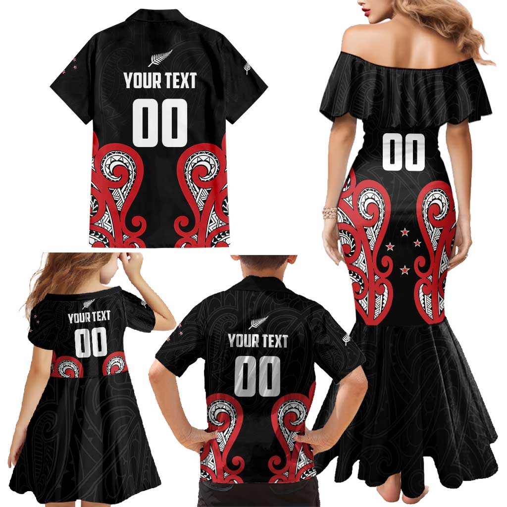 Custom Rugby New Zealand Family Matching Mermaid Dress and Hawaiian Shirt Baby Black Go Champions LT01 - Polynesian Pride