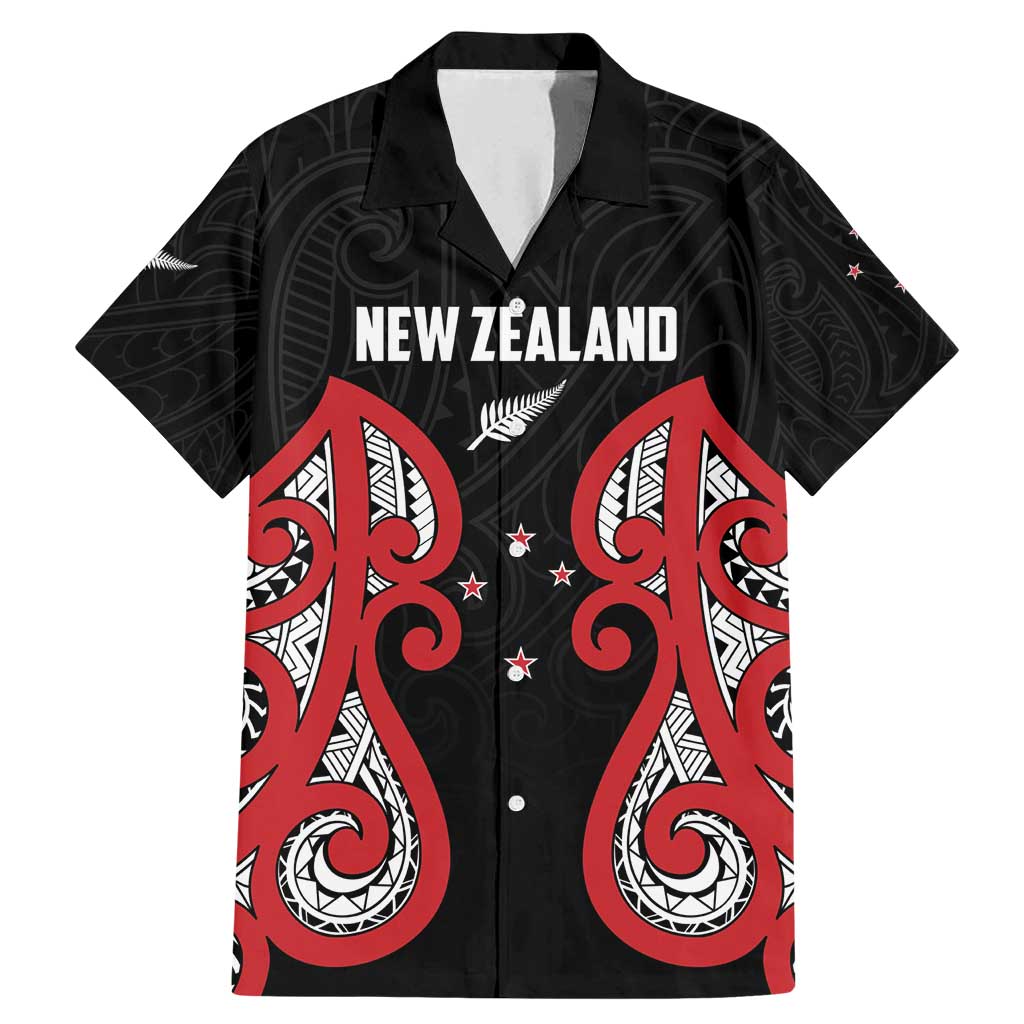 Custom Rugby New Zealand Family Matching Mermaid Dress and Hawaiian Shirt Baby Black Go Champions LT01 Dad's Shirt - Short Sleeve Black - Polynesian Pride