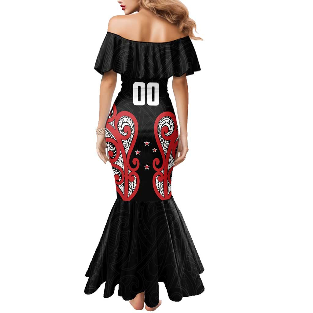 Custom Rugby New Zealand Family Matching Mermaid Dress and Hawaiian Shirt Baby Black Go Champions LT01 - Polynesian Pride