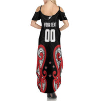 Custom Rugby New Zealand Family Matching Summer Maxi Dress and Hawaiian Shirt Baby Black Go Champions LT01 - Polynesian Pride
