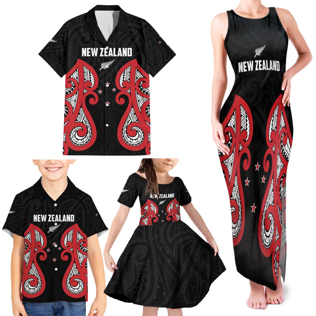 Custom Rugby New Zealand Family Matching Tank Maxi Dress and Hawaiian Shirt Baby Black Go Champions LT01 - Polynesian Pride