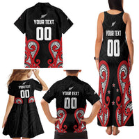 Custom Rugby New Zealand Family Matching Tank Maxi Dress and Hawaiian Shirt Baby Black Go Champions LT01 - Polynesian Pride