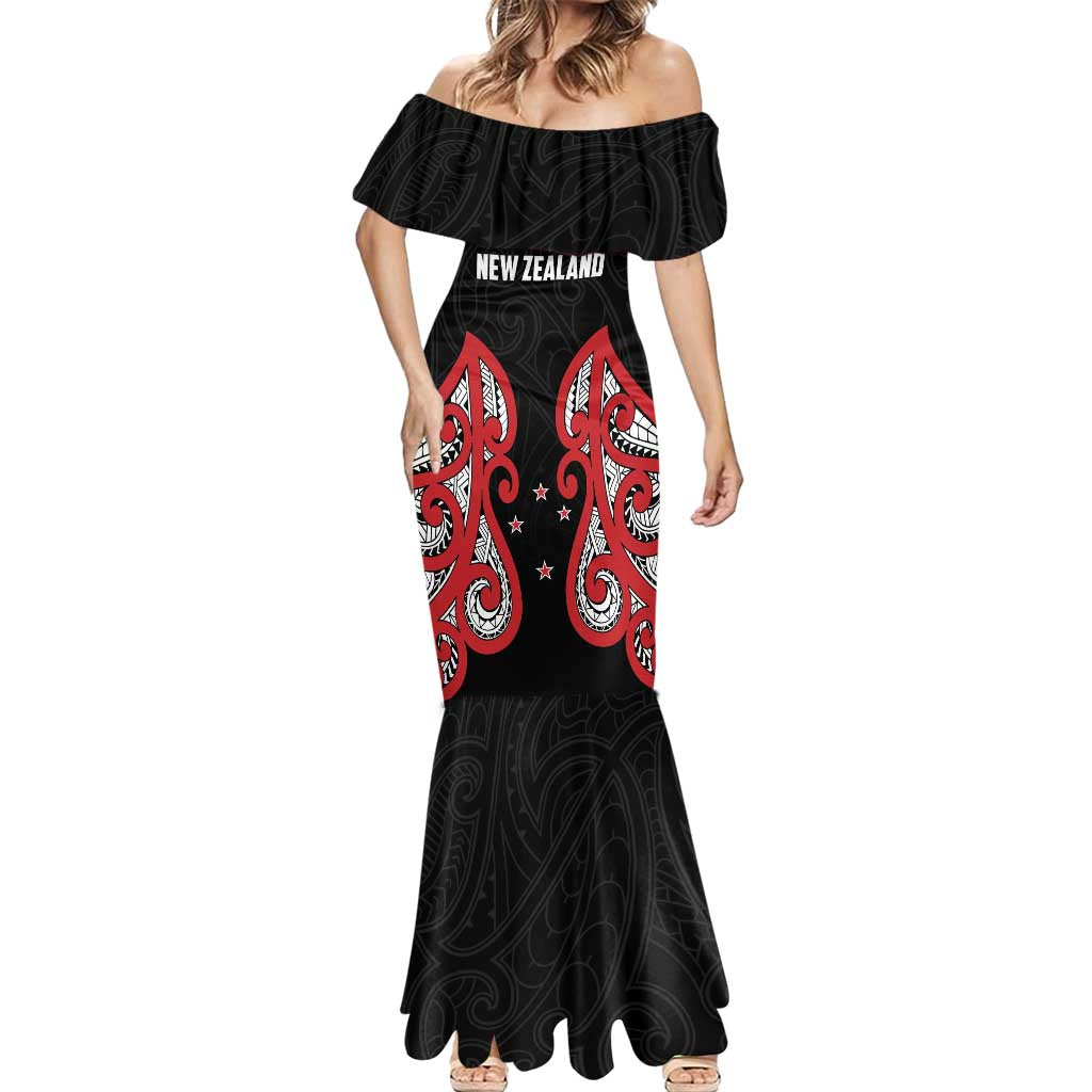 Custom Rugby New Zealand Mermaid Dress Baby Black Go Champions