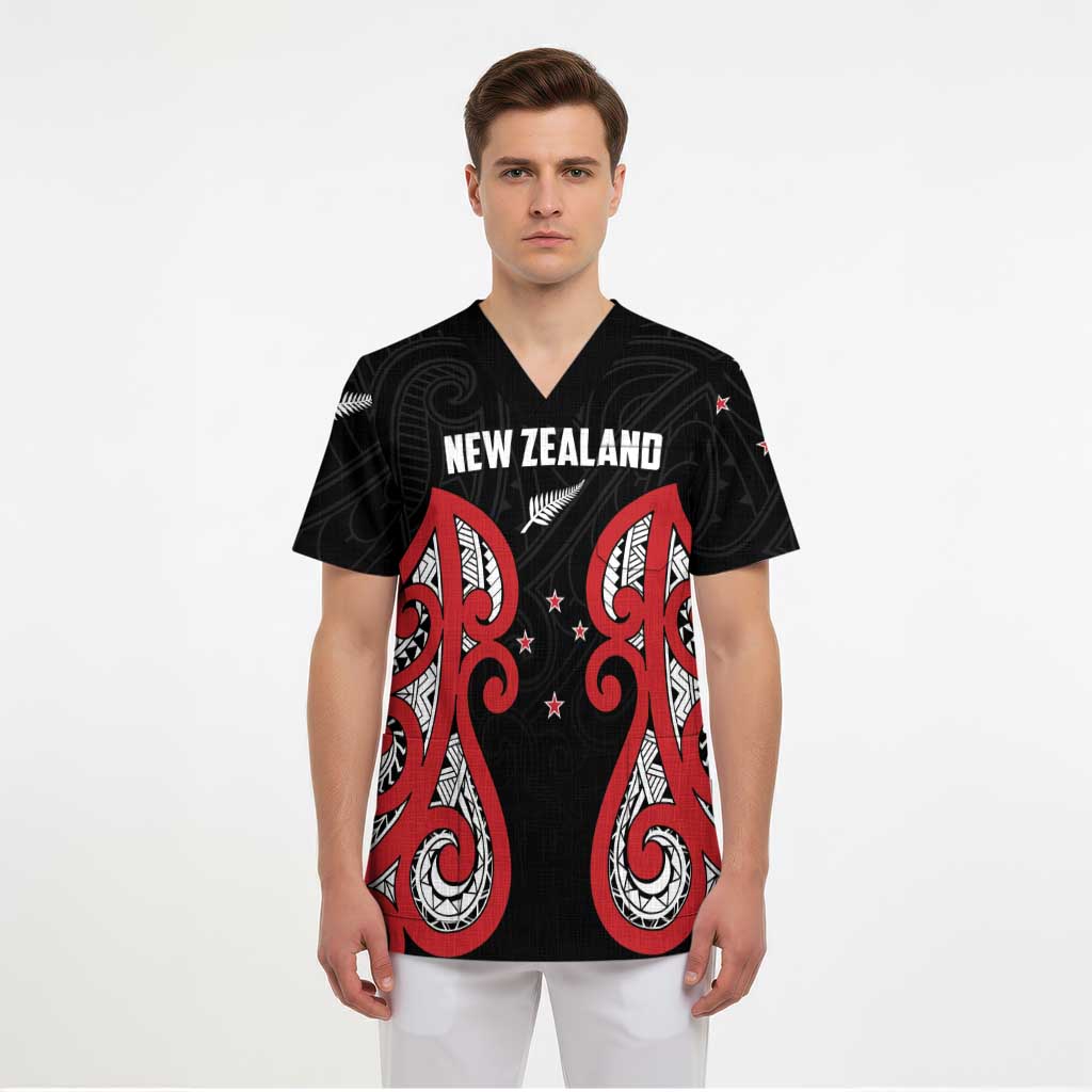 Custom Rugby New Zealand Scrub Top Baby Black Go Champions - Polynesian Pride