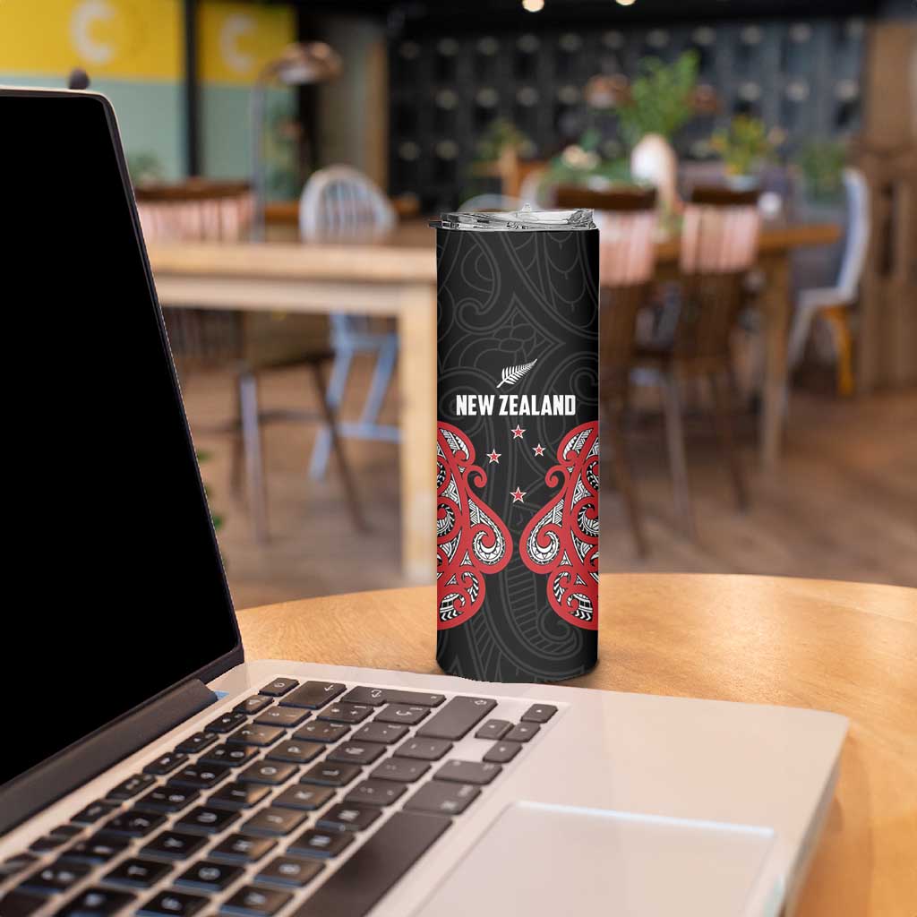 Custom Rugby New Zealand Skinny Tumbler Baby Black Go Champions
