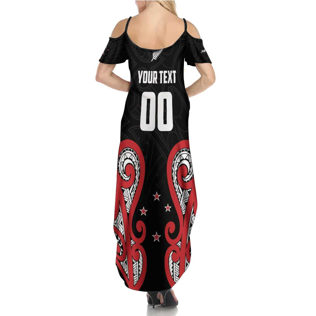 Custom Rugby New Zealand Summer Maxi Dress Baby Black Go Champions