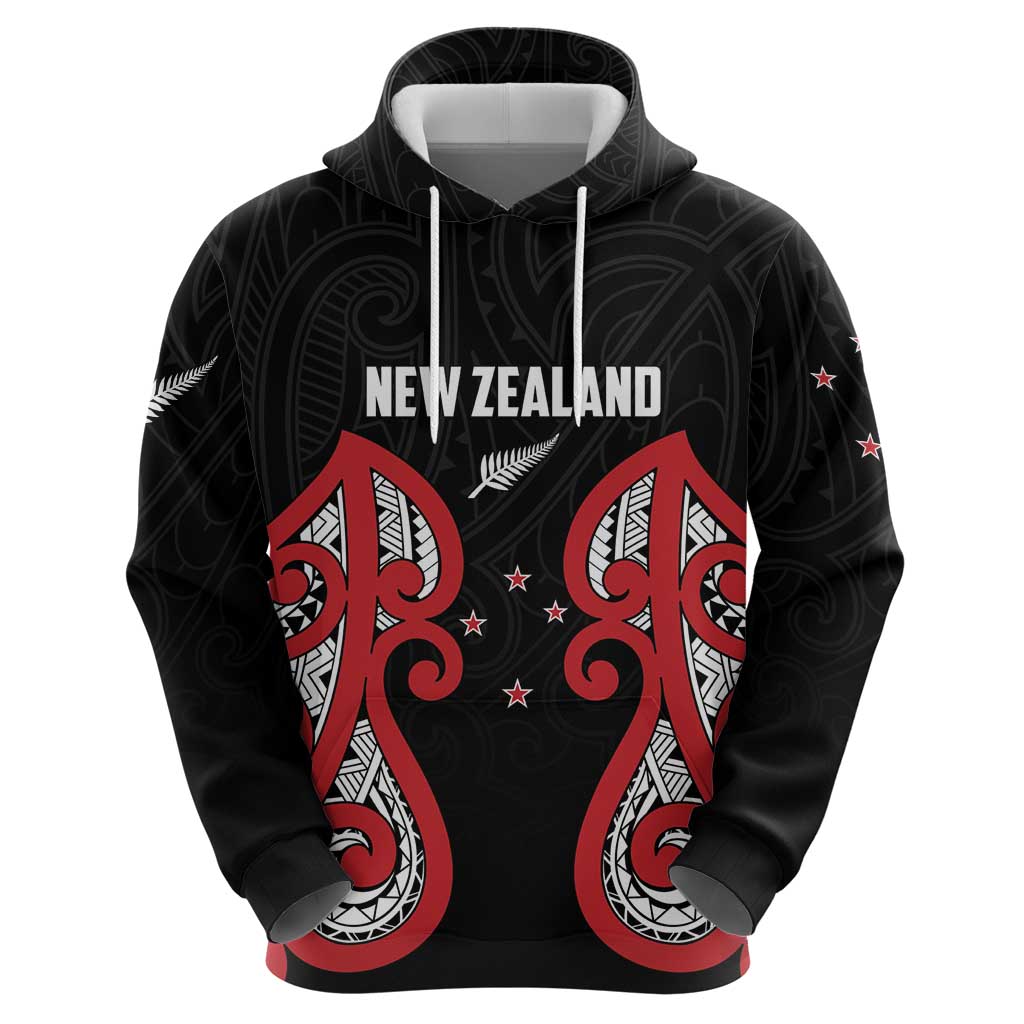 Custom Rugby New Zealand Zip Hoodie Baby Black Go Champions