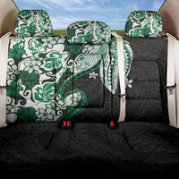 Monstera Plumeria Flowers Green Back Car Seat Cover Polynesian Pattern