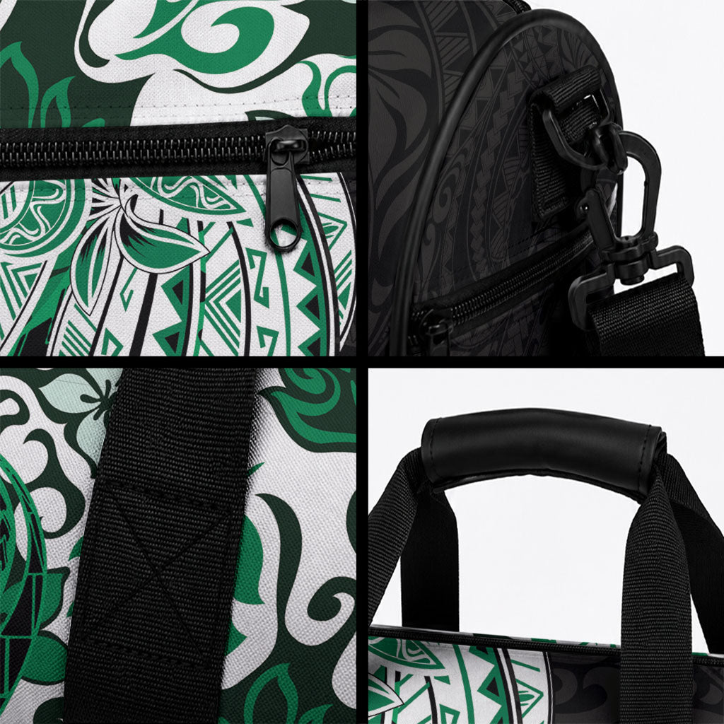 Monstera Plumeria Flowers Green Duffle Bag Polynesian Pattern LT01 - Polynesian Pride