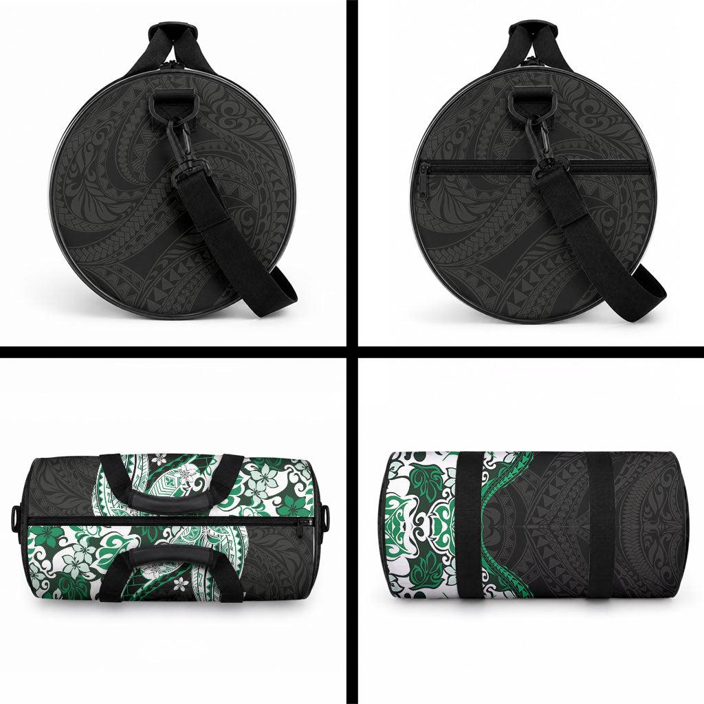 Monstera Plumeria Flowers Green Duffle Bag Polynesian Pattern LT01 - Polynesian Pride