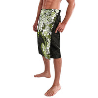 Monstera Plumeria Flowers Olive Green Lavalava Polynesian Pattern