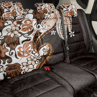 Monstera Plumeria Flowers Orange Back Car Seat Cover Polynesian Pattern