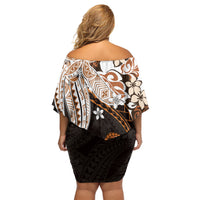 Monstera Plumeria Flowers Orange Family Matching Off Shoulder Short Dress and Hawaiian Shirt Polynesian Pattern
