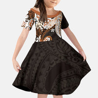 Monstera Plumeria Flowers Orange Family Matching Summer Maxi Dress and Hawaiian Shirt Polynesian Pattern