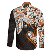 Monstera Plumeria Flowers Orange Family Matching Summer Maxi Dress and Hawaiian Shirt Polynesian Pattern