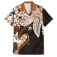 Monstera Plumeria Flowers Orange Family Matching Tank Maxi Dress and Hawaiian Shirt Polynesian Pattern