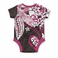 Monstera Plumeria Flowers Pink Baby Onesie Polynesian Pattern LT01 - Polynesian Pride