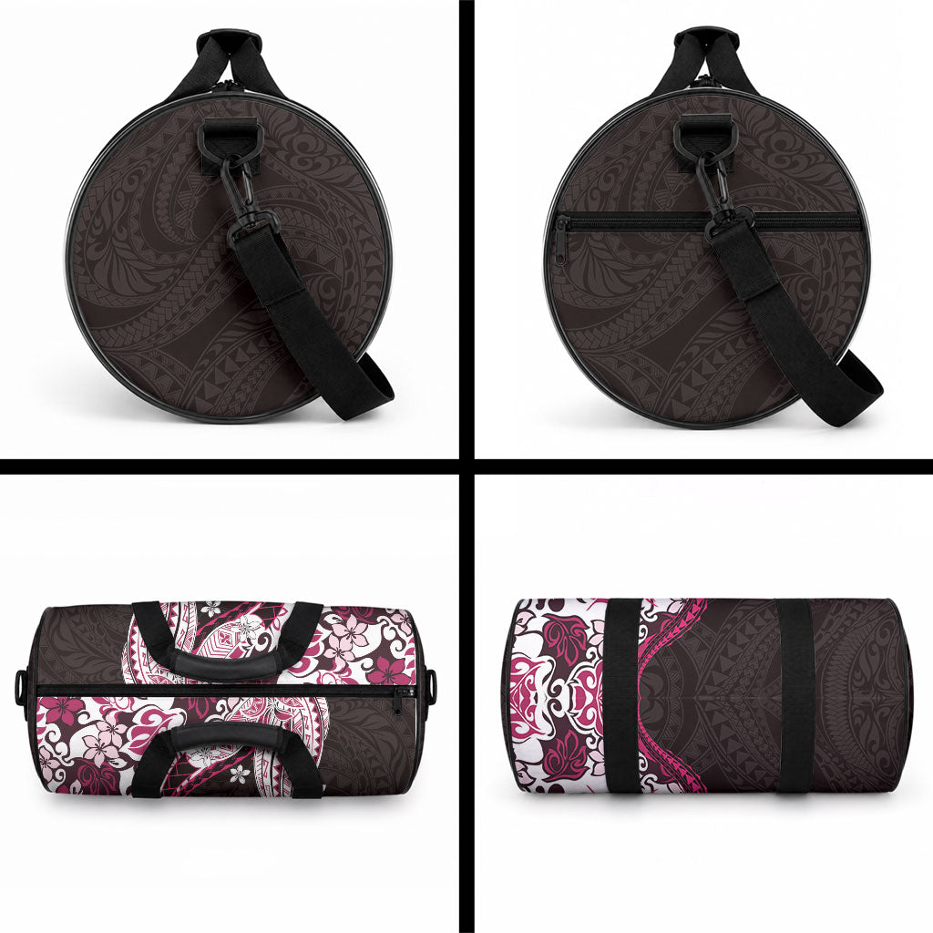 Monstera Plumeria Flowers Pink Duffle Bag Polynesian Pattern LT01 - Polynesian Pride
