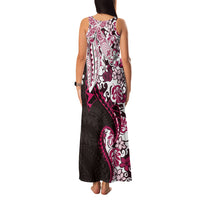 Monstera Plumeria Flowers Pink Family Matching Tank Maxi Dress and Hawaiian Shirt Polynesian Pattern