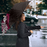 Monstera Plumeria Flowers Pink Umbrella Polynesian Pattern