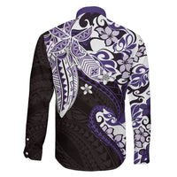 Monstera Plumeria Flowers Purple Family Matching Tank Maxi Dress and Hawaiian Shirt Polynesian Pattern LT01 - Polynesian Pride