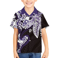 Monstera Plumeria Flowers Purple Hawaiian Shirt Polynesian Pattern