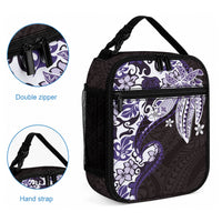 Monstera Plumeria Flowers Purple Lunch Bag Polynesian Pattern LT01 - Polynesian Pride