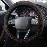 Monstera Plumeria Flowers Purple Steering Wheel Cover Polynesian Pattern