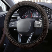 Monstera Plumeria Flowers Red Steering Wheel Cover Polynesian Pattern