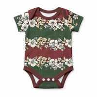 Hawaiian Hibiscus Christmas Color Baby Onesie Unique LT01 Red - Polynesian Pride