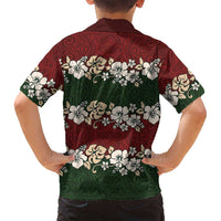 Hawaiian Hibiscus Christmas Color Family Matching Off Shoulder Maxi Dress and Hawaiian Shirt Unique LT01 - Polynesian Pride