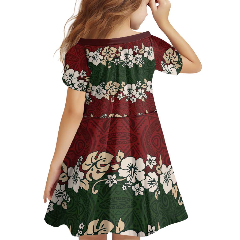 Hawaiian Hibiscus Christmas Color Family Matching Off Shoulder Short Dress and Hawaiian Shirt Unique LT01 - Polynesian Pride