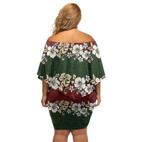Hawaiian Hibiscus Christmas Color Family Matching Off Shoulder Short Dress and Hawaiian Shirt Unique LT01 - Polynesian Pride