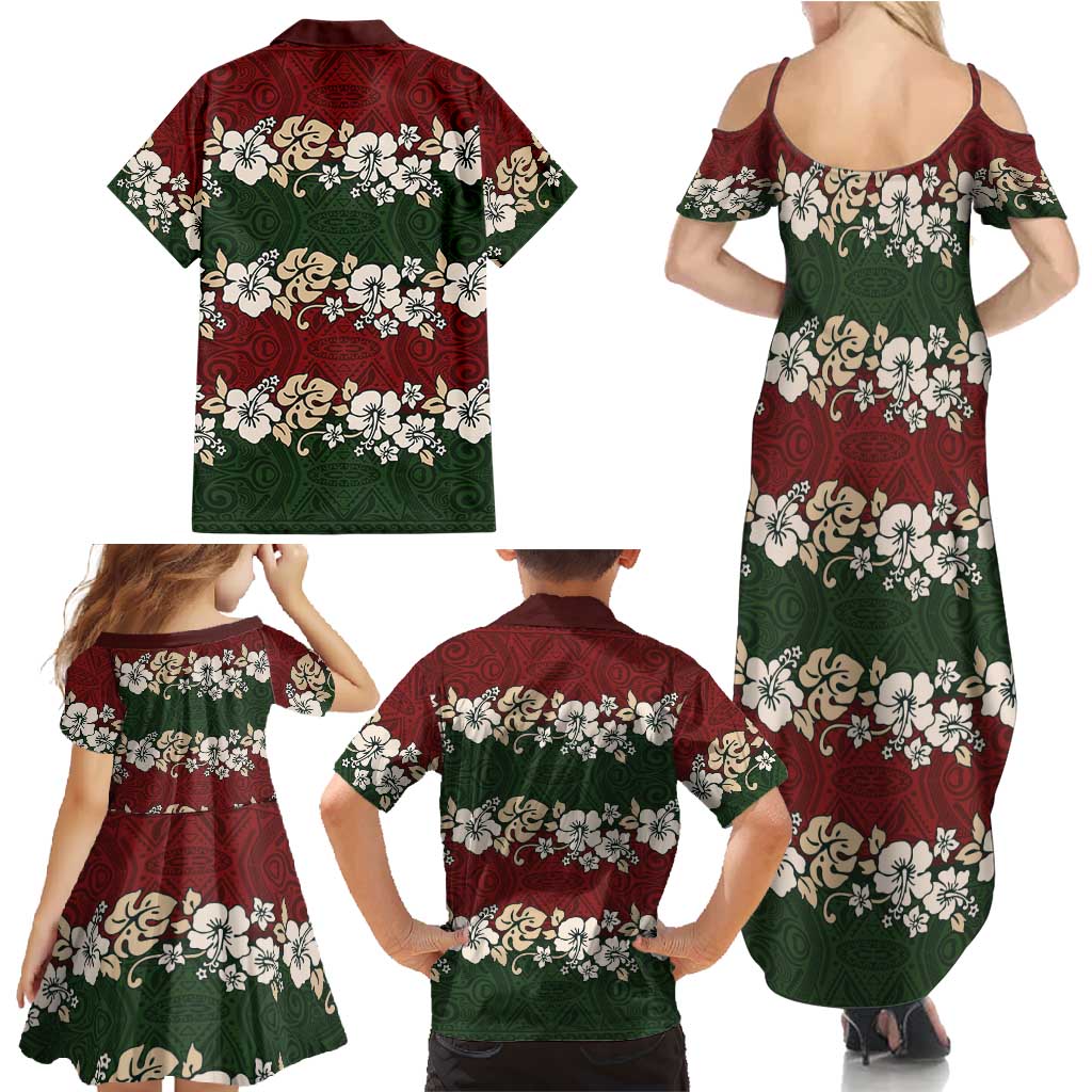 Hawaiian Hibiscus Christmas Color Family Matching Summer Maxi Dress and Hawaiian Shirt Unique LT01 - Polynesian Pride