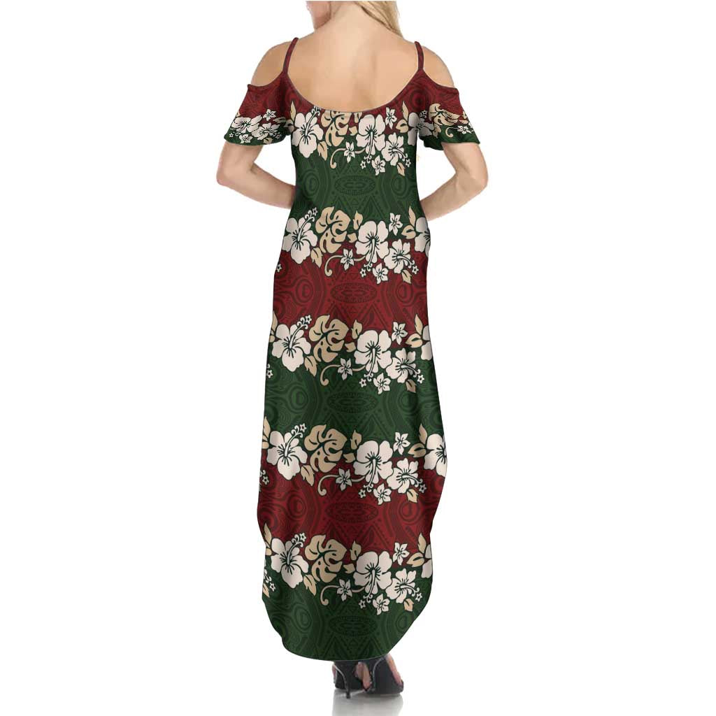 Hawaiian Hibiscus Christmas Color Family Matching Summer Maxi Dress and Hawaiian Shirt Unique LT01 - Polynesian Pride