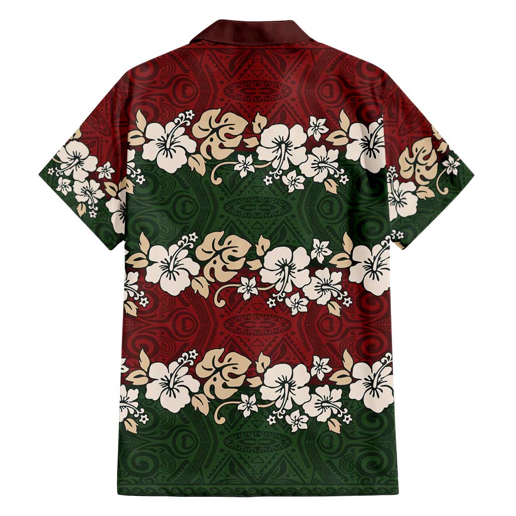 Hawaiian Hibiscus Christmas Color Family Matching Tank Maxi Dress and Hawaiian Shirt Unique LT01 - Polynesian Pride