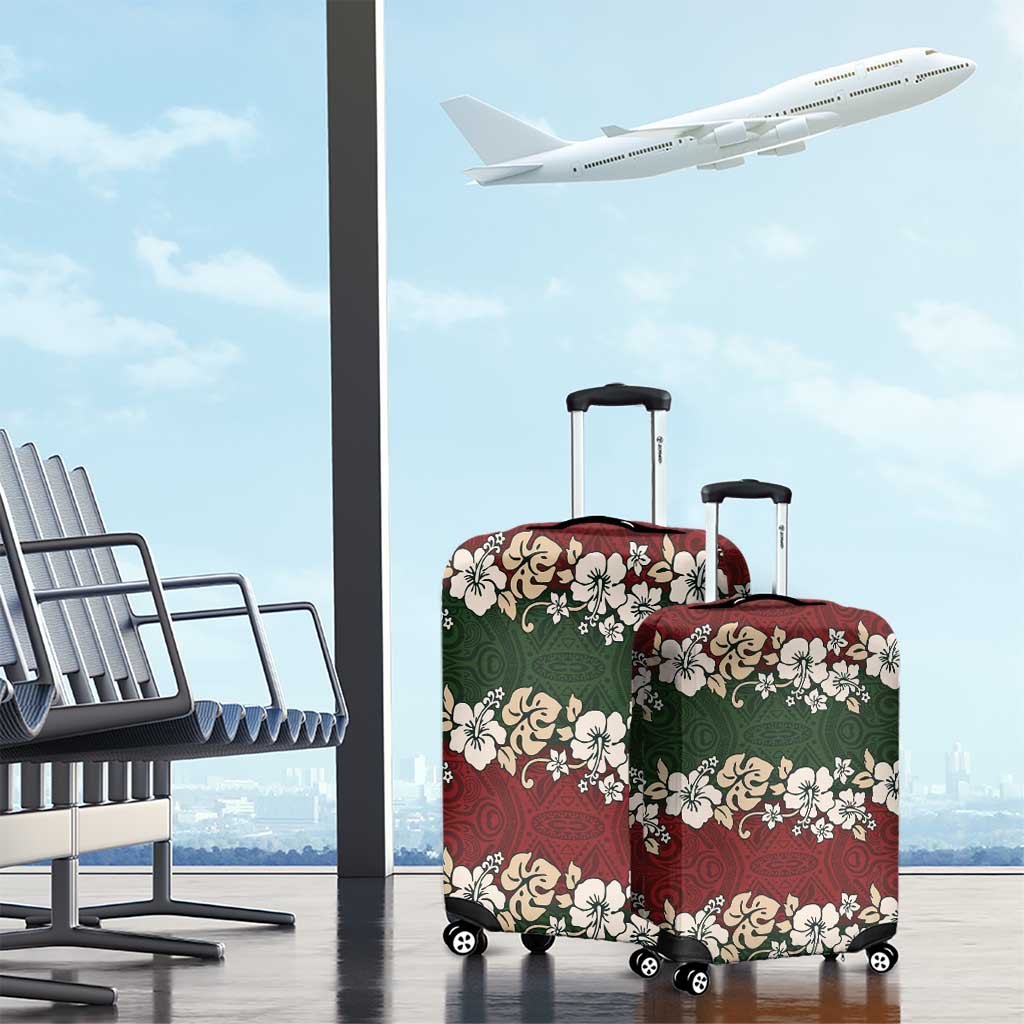 Hawaiian Hibiscus Christmas Color Luggage Cover Unique