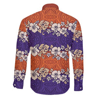 Hawaiian Hibiscus Family Matching Off Shoulder Maxi Dress and Hawaiian Shirt Orange and Purple Unique LT01 - Polynesian Pride