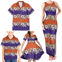 Hawaiian Hibiscus Family Matching Tank Maxi Dress and Hawaiian Shirt Orange and Purple Unique LT01 - Polynesian Pride