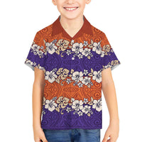Hawaiian Hibiscus Hawaiian Shirt Orange and Purple Unique