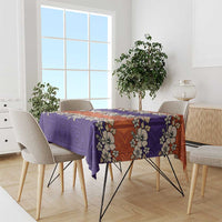 Hawaiian Hibiscus Tablecloth Orange and Purple Unique