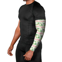 Monstera Tiare Plumeria Lei Pattern Arm Sleeves Green Version LT01 - Polynesian Pride