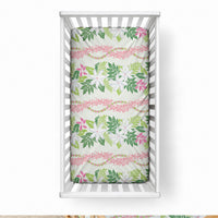 Monstera Tiare Plumeria Lei Pattern Baby Bed Cover Green Version LT01 28 × 52 in Green - Polynesian Pride