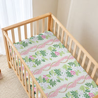 Monstera Tiare Plumeria Lei Pattern Baby Bed Cover Green Version LT01 - Polynesian Pride