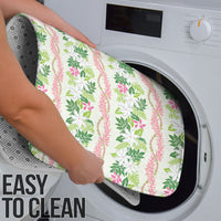 Monstera Tiare Plumeria Lei Pattern Bathroom Set Green Version LT01 - Polynesian Pride