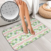 Monstera Tiare Plumeria Lei Pattern Bathroom Set Green Version LT01 - Polynesian Pride